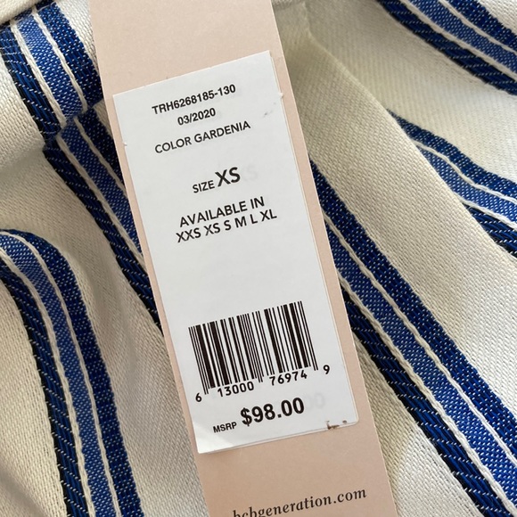 BCBGeneration Blue and White Striped True Wrap Dress in Size XS - Picture 5 of 5